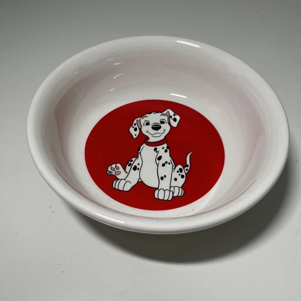 Disney 101‎ Dalmations Ceramic Pet Food Bowl Dish MEDIUM 6